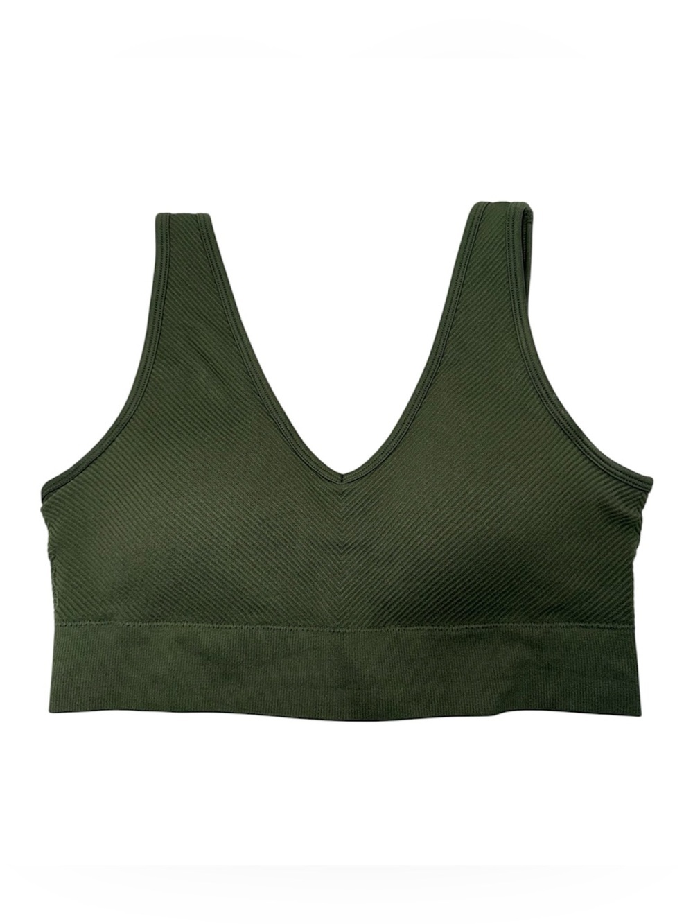Maurices True Stretch Directional Ribbed Bralette Olive Green Medium Women’s